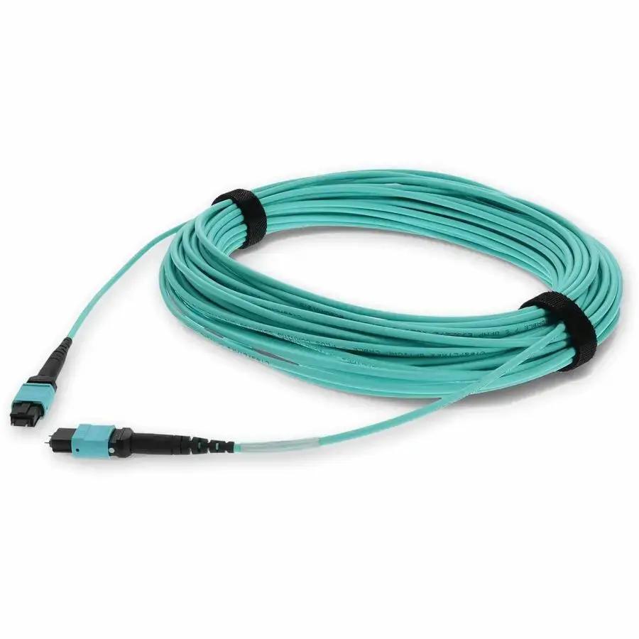 AddOn 30m MPO (Male to Male) 12-Strand Aqua OM4 Riser-Rated Fiber Optic Patch Cable by ADDON
