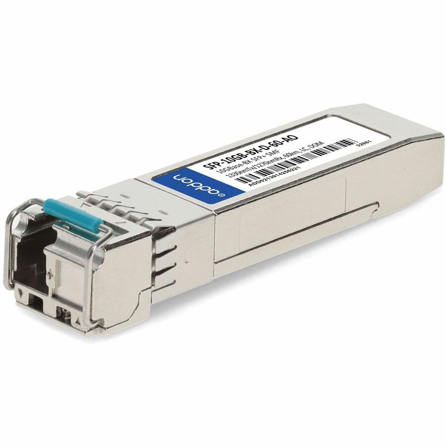 AddOn SFP+ Module SFP-10GB-BX-D-60-AO for 10GBase-BX over Single-Mode Fiber, 60km, LC Connector, TAA Compliant