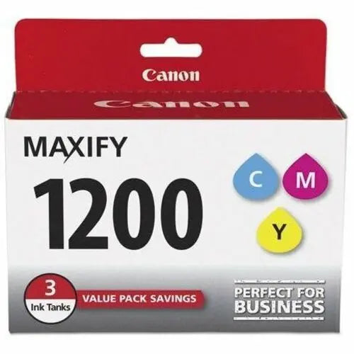 Canon PGI-1200CMY 3-Pack Ink Cartridge for MAXIFY MB2020 and MB2320 - Cyan, Photo-Quality, Smudge-Resistant