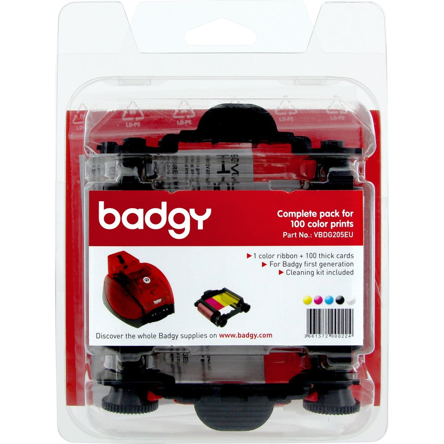 Evolis Badgy1 Complete Kit for 100 Prints (Part No. VBDG205EU)