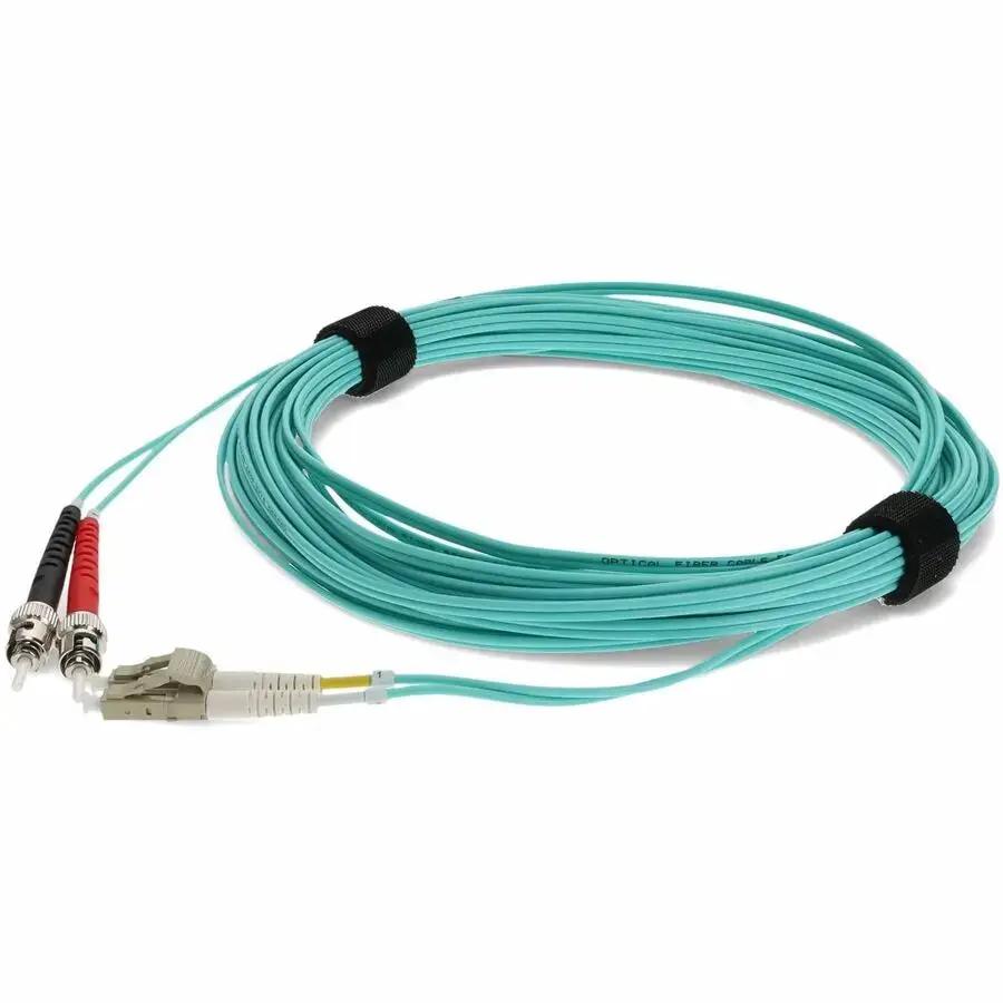 AddOn 2m LC (Male) to ST (Male) Aqua OM3 Duplex Riser-Rated Fiber Optic Patch Cable by ADDON