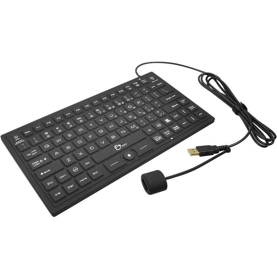 SIIG JK-US0911-S1 Industrial and Medical-Grade Washable Backlit USB Keyboard with Pointing Device