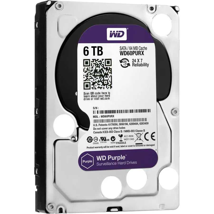 WD Purple WD60PURX 6TB Surveillance Hard Drive by Western Digital Corporation