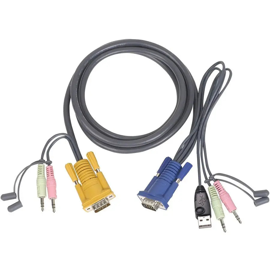 IOGEAR Micro-Lite Bonded USB KVM Cable with Audio, 15 ft - Model G2L5305U
