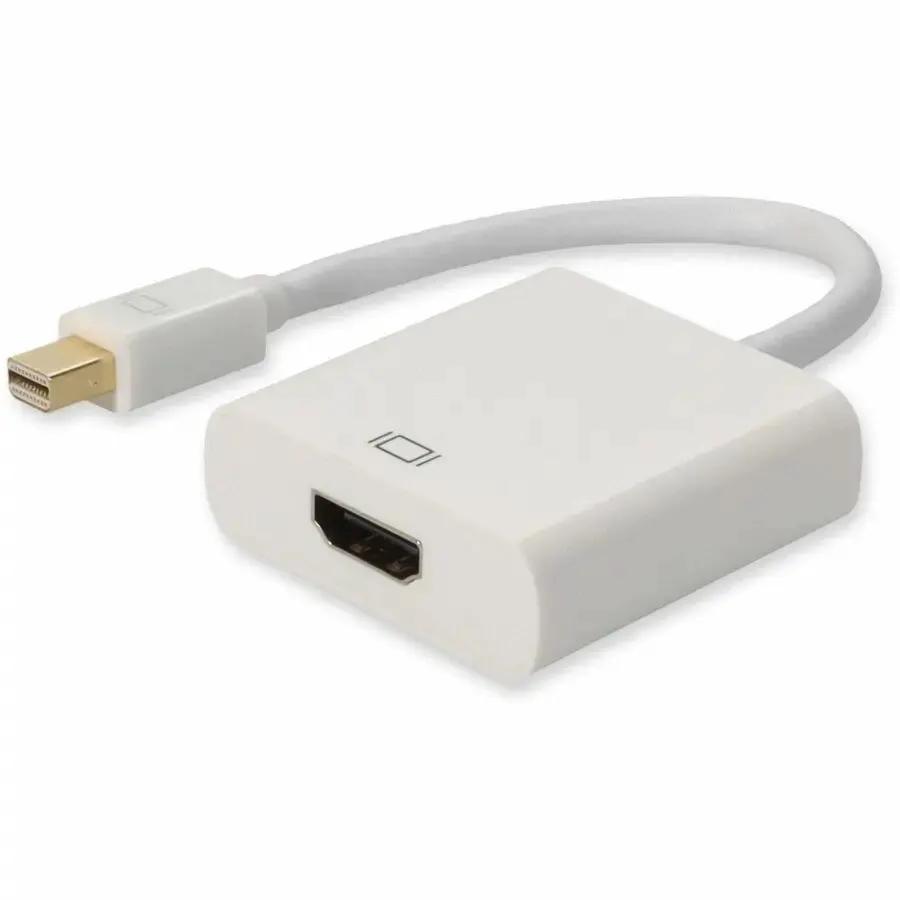 AddOn 5-Pack Mini-DisplayPort 1.1 Male to HDMI 1.3 Female Adapter Cables, 8-Inch, White by AddOn