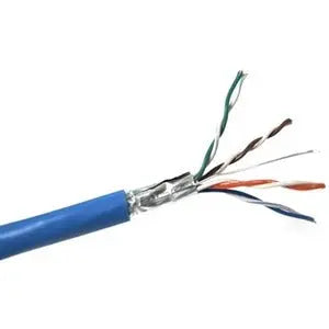 Weltron Cat 6 STP 550 MHz Solid Shielded Plenum CMP Network Cable – 1000 Feet Blue