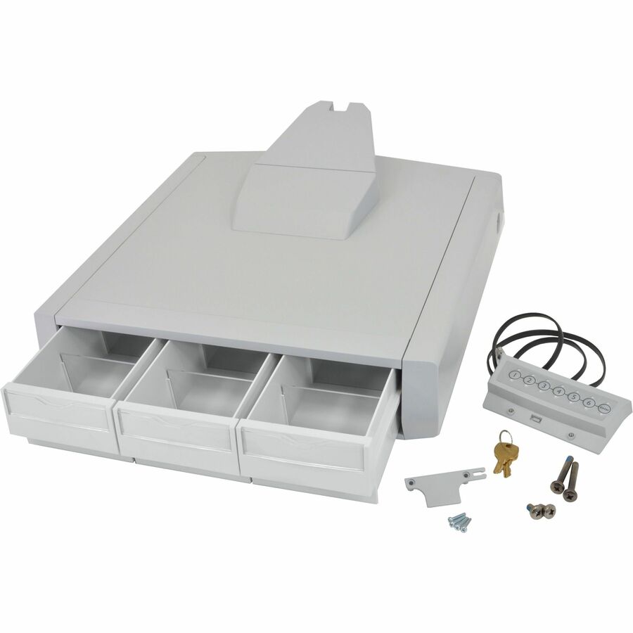 Ergotron SV43 Primary Triple Drawer for Laptop Carts – White, Compatibility with StyleView Carts
