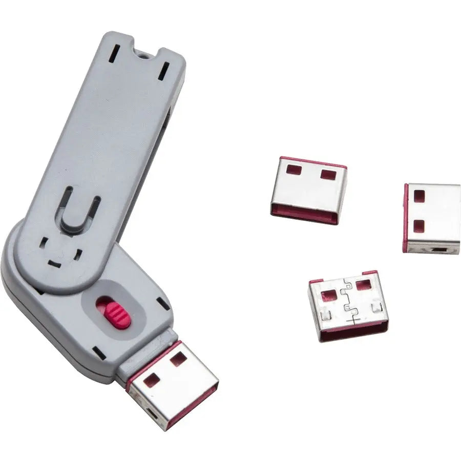 SYBA Multimedia USB Port Blocker with 4 Locks and Key - Red