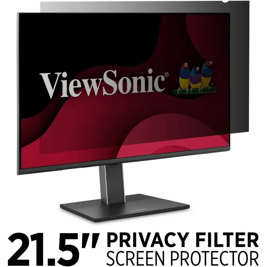 ViewSonic 21.5" Privacy Filter Screen Protector for Widescreen (16:9) LCD Monitor, Lightweight Anti-glare and Anti-scratch, Black.