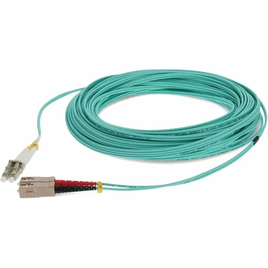 AddOn 40M Duplex Fiber Optic Network Cable with LC to SC Connectors - OM3 Riser Rated for High-Speed Data Transmission by ADDON