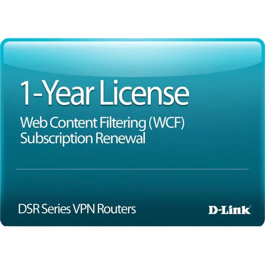 D-Link DSR-250 Web Content Filtering License (12-Months) - Part Number DSR-250-WCF-12-LIC