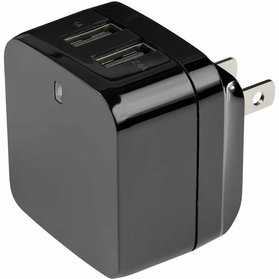 StarTech.com Travel USB Wall Charger - 2 Port Universal Power Adapter for International Travel - Black (Part Number USB2PACBK)