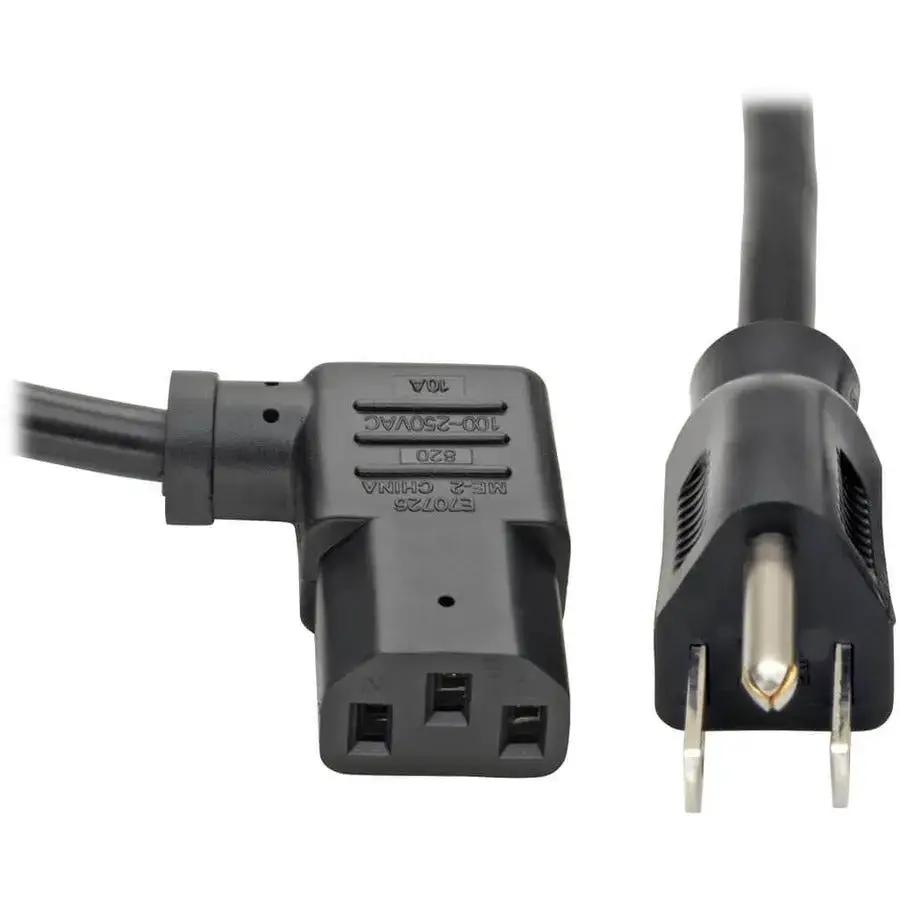 Eaton Tripp Lite Series Power Cord P006-010-13RA – 10 ft. NEMA 5-15P to IEC-320-C13 Right Angle Black Computer Power Cable by Eaton Corporation