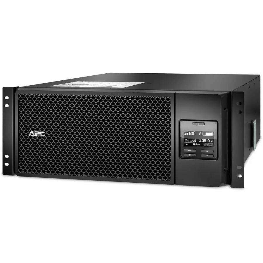 APC Smart-UPS On-Line, 6kVA/6kW, Rackmount 4U, 208V, 2x L6-20R+3x L6-30R NEMA outlets, Network Card+SmartSlot, Extended runtime, W/ rail kit