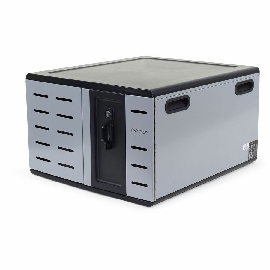 Ergotron Zip12 Charging Desktop Cabinet – Secure and Fast Charging for Tablets, Chromebooks, and Laptops up to 14 Inches