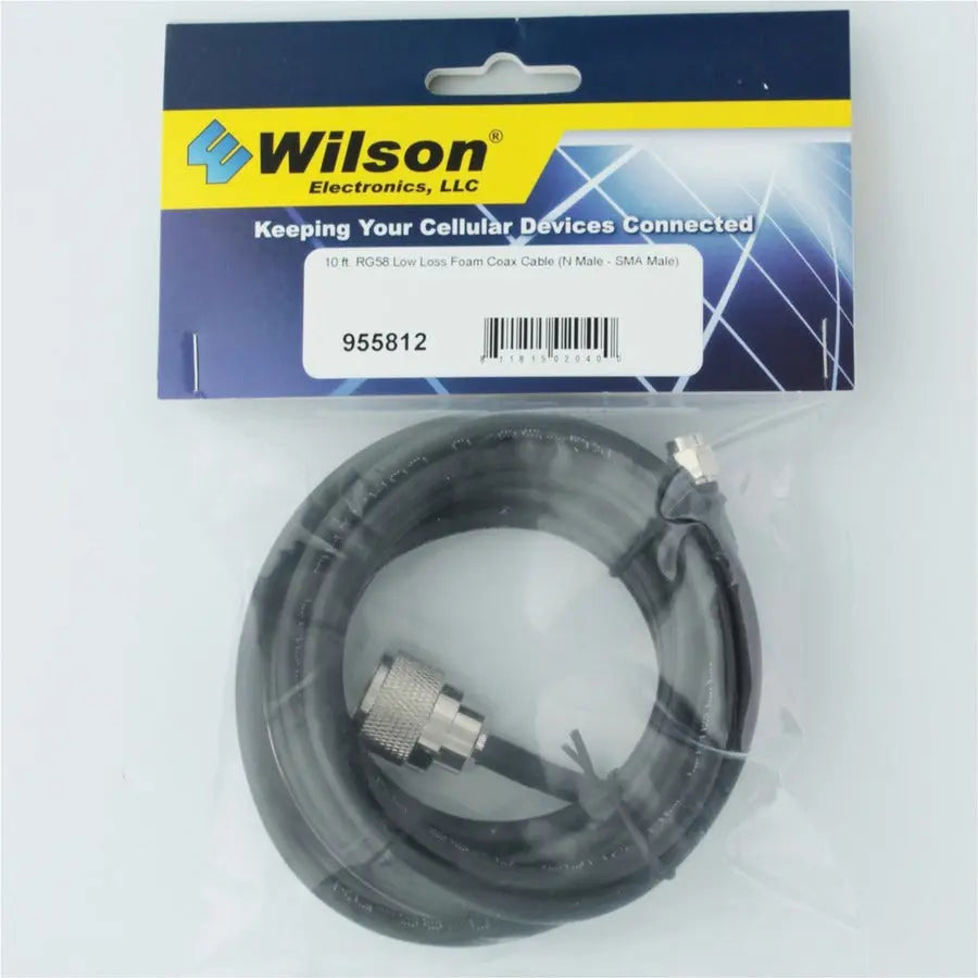 Wilson Electronics 10 ft. RG58 Low Loss Foam Coax Cable with N Male and SMA Male Connectors