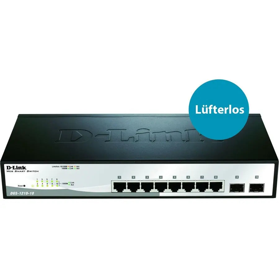 D-Link DGS-1210-10 10-Port Gigabit Web Smart Switch with PoE Support and Energy Saving Technology