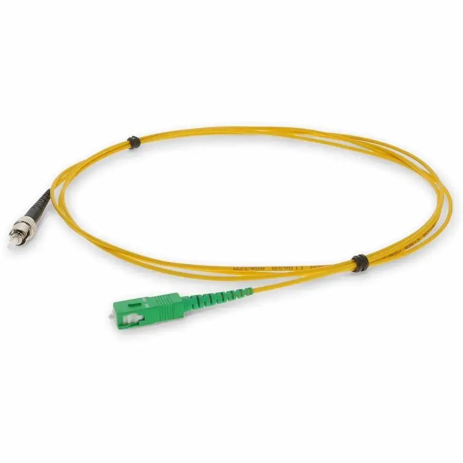 AddOn 2m Single-Mode Fiber (SMF) Simplex ASC (Male) to ST (Male) Yellow Riser-Rated Patch Cable by ADDON
