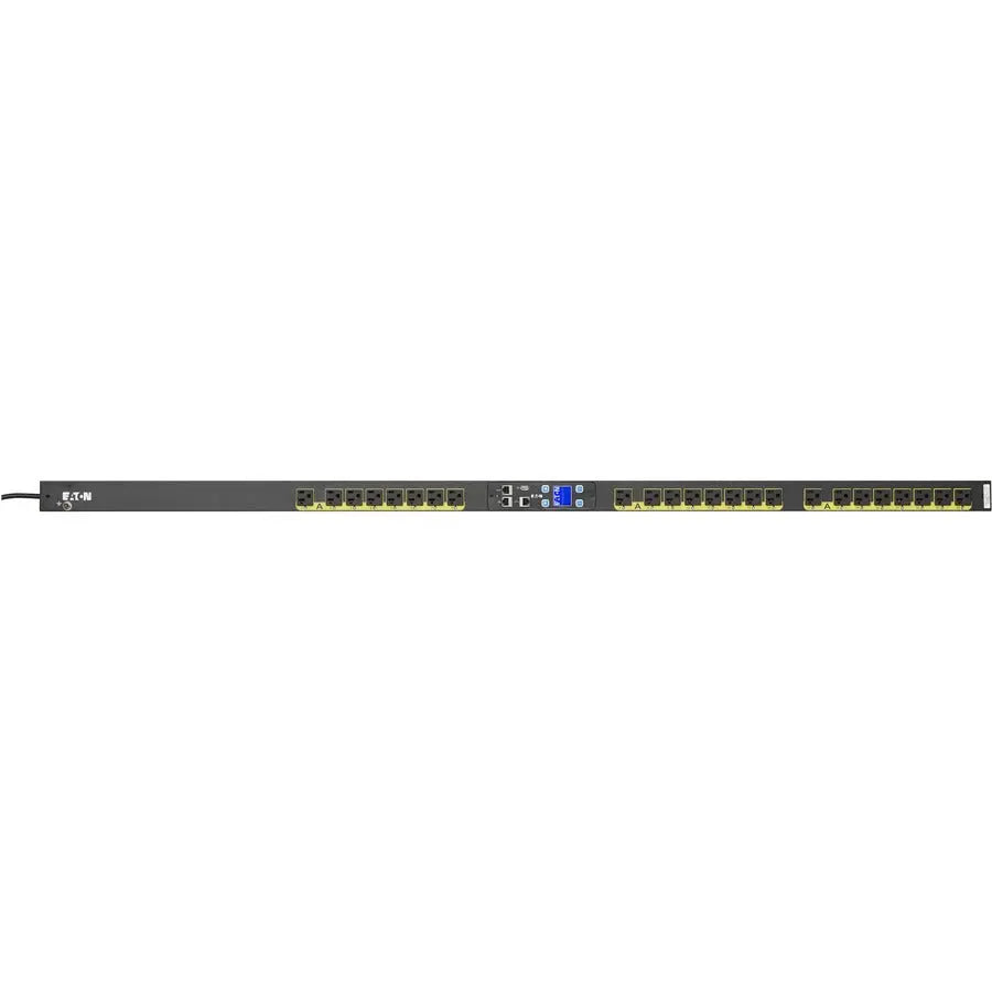Eaton Managed rack PDU, 0U, 5-20P, L5-20P input, 1.92 kW max, 120V, 16A, 10 ft cord, Black, Single-phase, Outlets: (24) 5-20R