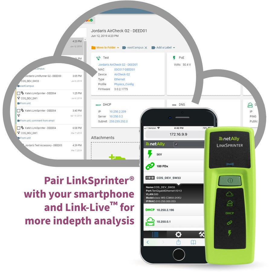 NetAlly LinkSprinter Model 300 Network Tester for Ethernet and PoE Troubleshooting
