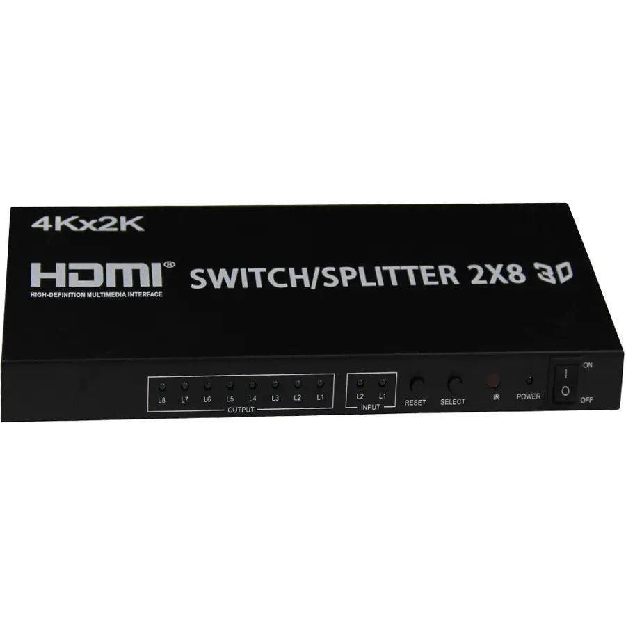 4XEM 4K HDMI Switcher and Splitter 2x8 Model 4XHDMI2X84K for Multi-Display Video Distribution