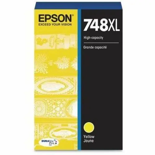 Epson DURABrite Pro 748 High Capacity Yellow Ink Cartridge – OEM, for Epson WorkForce Pro Printers