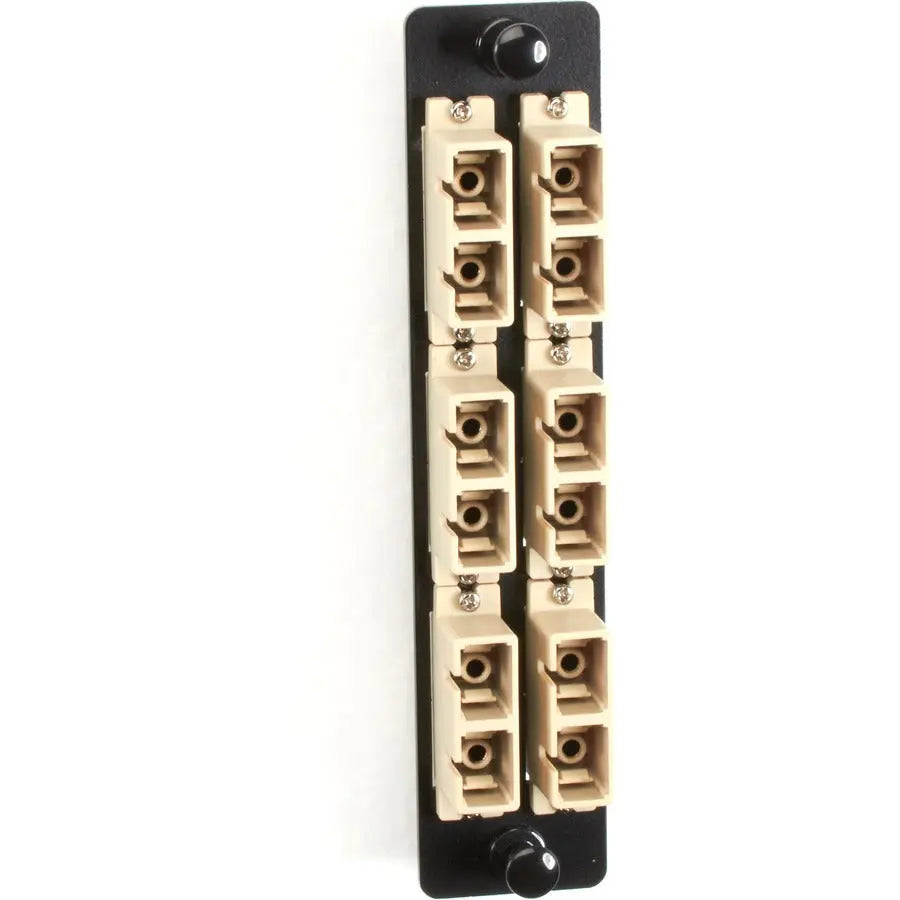 Black Box JPM463B High-Density Adapter Panel with Bronze Sleeves - 6 SC Duplex Pairs, Beige