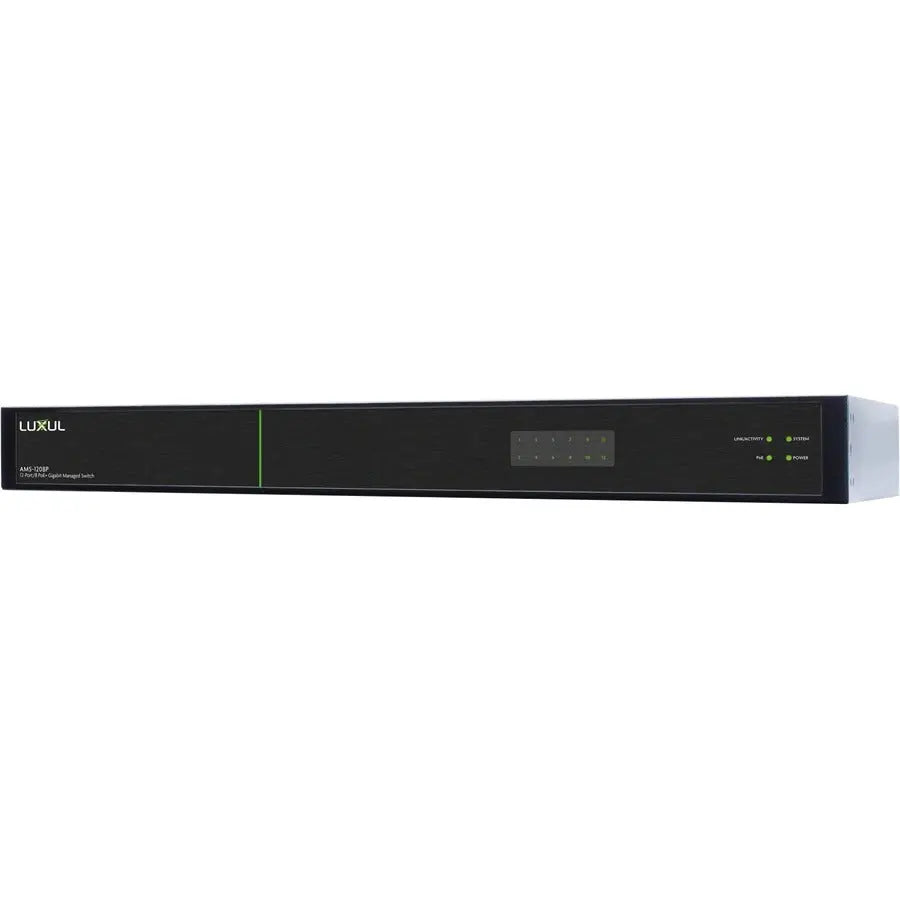 Luxul Wireless AMS-1208P 12-Port/8 PoE+ Gigabit Managed Switch for Network Expansion and AV Integration
