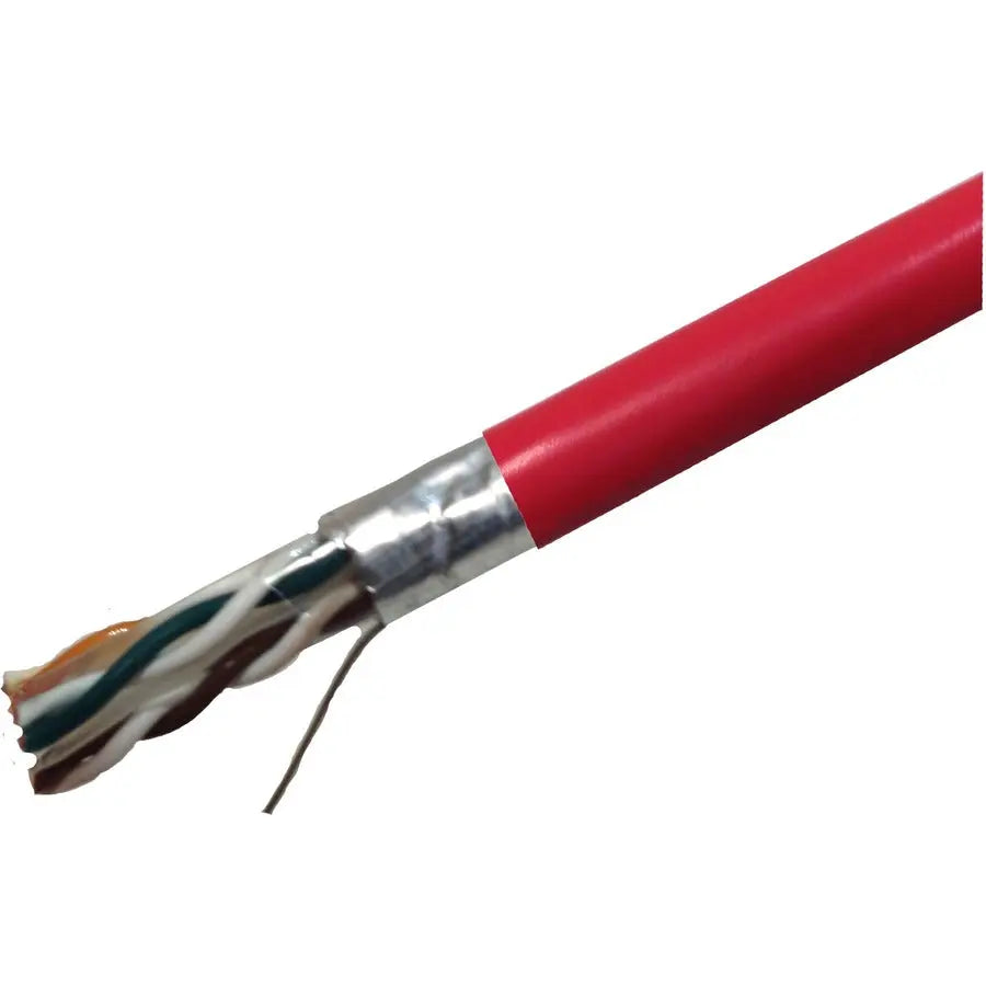Weltron CAT6 Solid Shielded Network Cable (CMR) - 50 ft, Red