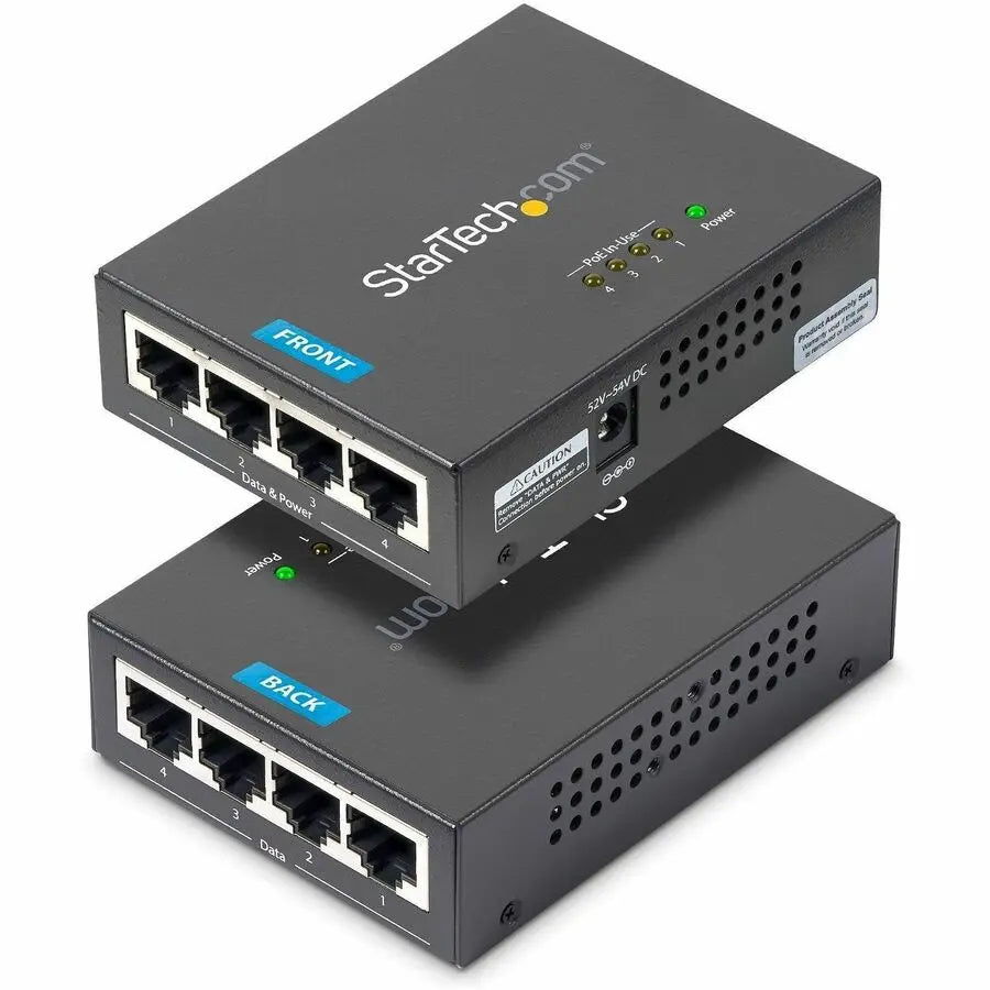 StarTech.com 4 Port Gigabit Midspan - PoE+ Injector - 802.3at and 802.3af