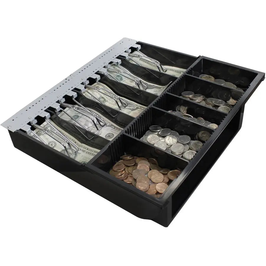 Adesso 16 inch POS Cash Drawer Tray with Removable Coin Case Insert and Adjustable Dividers