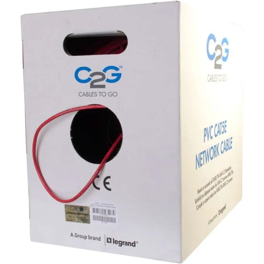 C2G Legrand Group Cat.5e Patch UTP Network Cable - Red, 350MHz, Bulk
