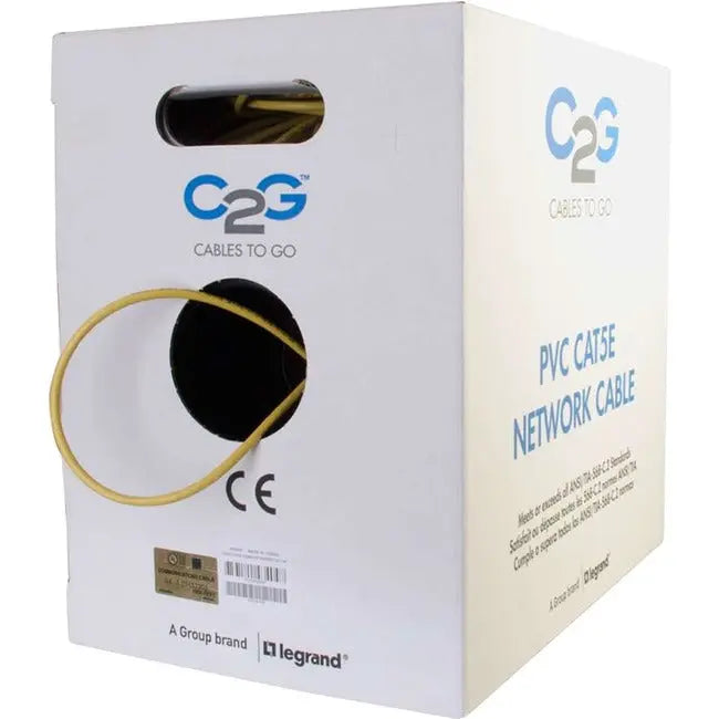 Legrand Group C2G Cat.5e UTP Network Cable – Bulk Yellow Ethernet Cable for High-Performance Data Transmission