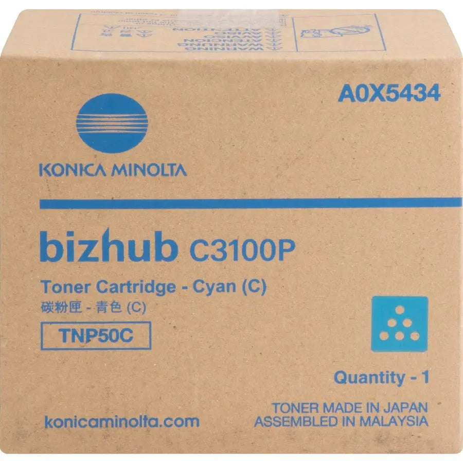 Konica Minolta TNP50C Cyan Toner Cartridge for bizhub C3100P – Original, High-Yield Printer Supply