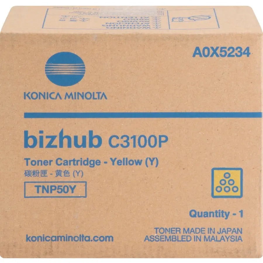 Konica Minolta TNP50Y Original Yellow Toner Cartridge for bizhub C3100P