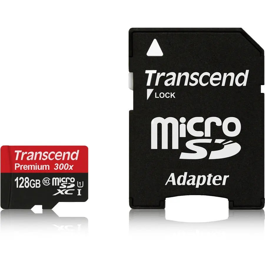 Transcend Premium 128GB microSDXC Card with UHS-I Speed and Adapter