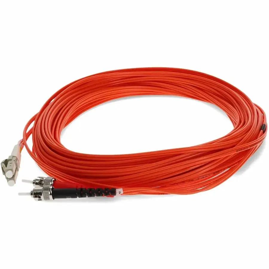 AddOn 30m LC (Male) to ST (Male) Orange Duplex OM1 Riser-Rated Fiber Patch Cable by AddOn
