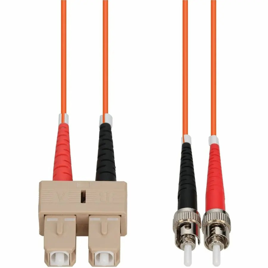 AddOn 2m ST to SC Orange OM1 Duplex OFNR Riser-Rated Multimode Fiber Patch Cable