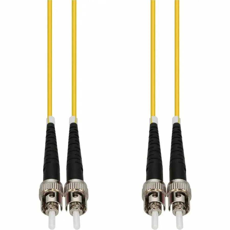 AddOn 2m ST to ST Yellow OS2 Duplex OFNR Riser-Rated Single-Mode Fiber Patch Cable by ADDON