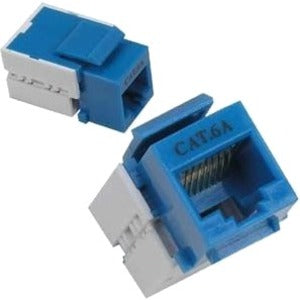 Unirise Cat6A UTP Keystone Jack, Blue – High-Performance Network Connector for Gigabit Ethernet