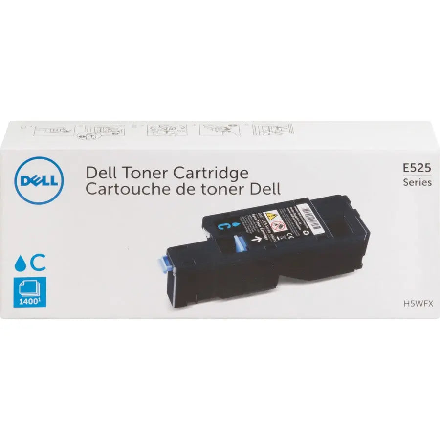 Dell Original H5WFX Cyan Toner Cartridge for Dell E525W Color Multifunction Printer