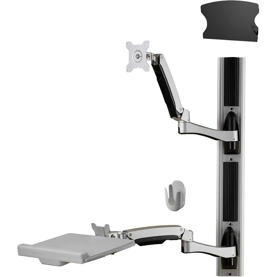 Amer Networks AMR1AWSV3 Dual Arm Track Wall Mount with Long Display Arm for 32-Inch Monitors and Keyboard Support