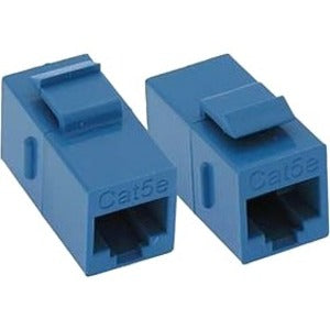 Unirise Cat5e RJ45 Keystone In-line Coupler, Blue – Reliable Network Adapter for Stable Connectivity