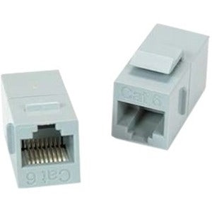 Unirise Cat6 RJ45 Keystone In-line Coupler, Gray - Reliable Network Extension and Connection