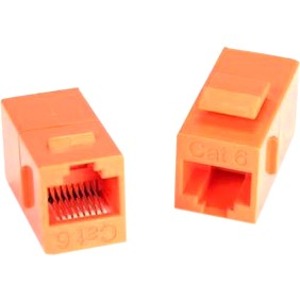 Unirise Cat6 RJ45 Keystone In-line Coupler - Orange