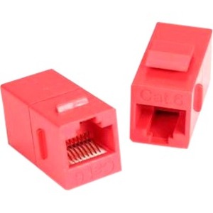 Unirise Cat6 RJ45 Keystone In-line Coupler, Red – Flexible Network Extension Solution
