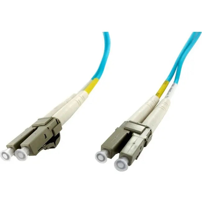 Axiom Memory Solutions LC/LC Multimode Duplex OM4 Fiber Optic Cable 11m - Aqua, TAA Compliant