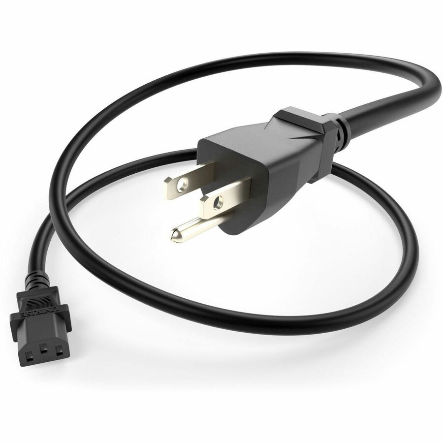 Unirise Standard Power Cord, 10 ft, NEMA 5-15P to IEC 60320 C13, Black