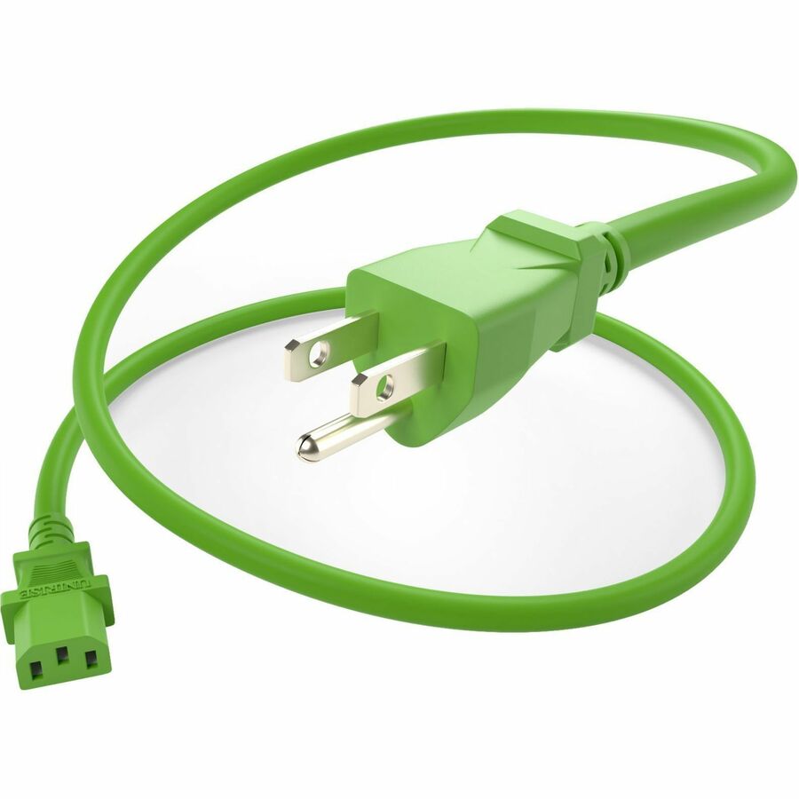 Unirise Standard Power Cord - 4 ft Green NEMA 5-15P to IEC 60320 C13, Model PWCD-515PC13-10A-04F-GRN