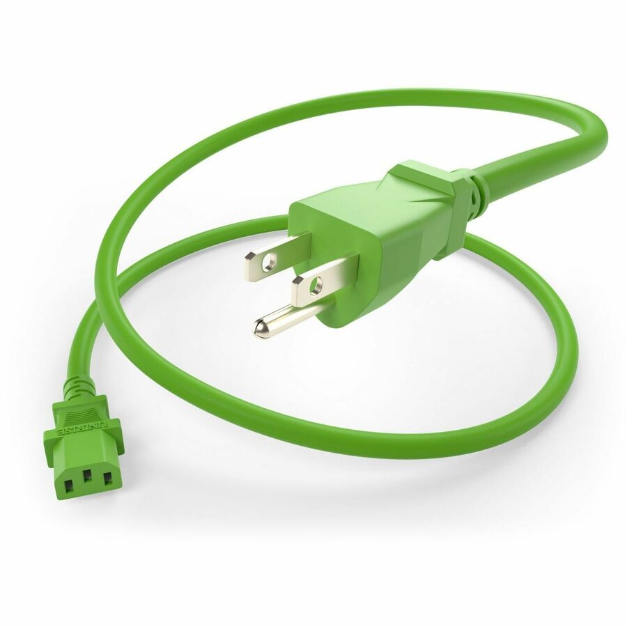 Unirise Standard Power Cord - 6 ft Green NEMA 5-15P to IEC 60320 C13